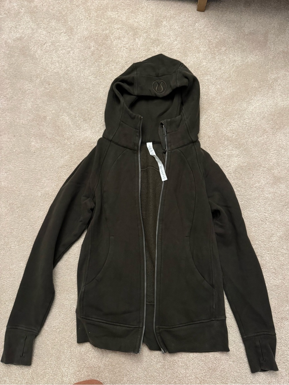 lululemon athletica Men's Hooded Zip Jacket - Olive Green